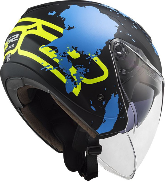 Casca Moto Jet OF573 Twister Ii Xover Matt Negru Albastru
