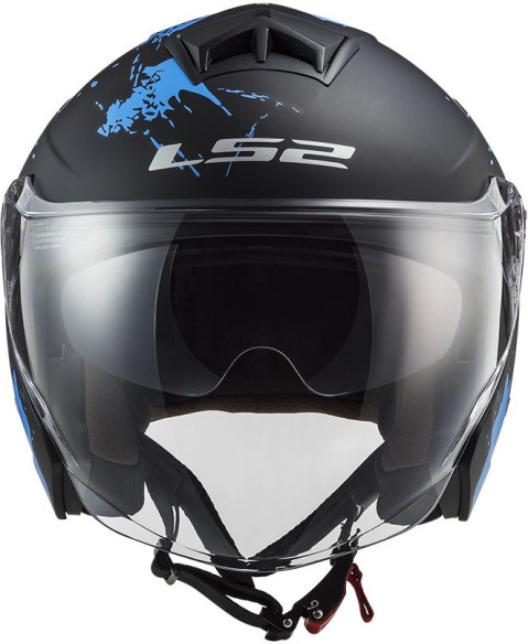 Casca Moto Jet OF573 Twister Ii Xover Matt Negru Albastru