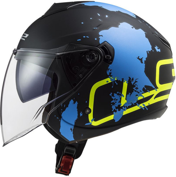 Casca Moto Jet OF573 Twister Ii Xover Matt Negru Albastru