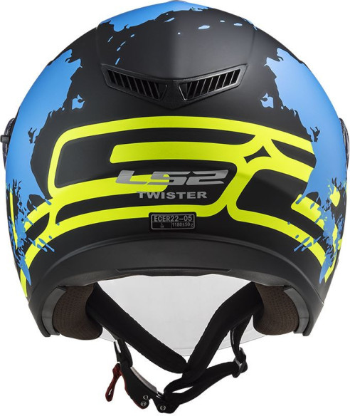 Casca Moto Jet OF573 Twister Ii Xover Matt Negru Albastru