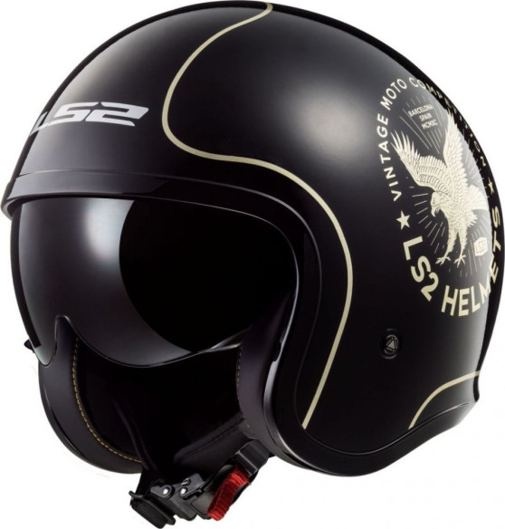 Casca Moto Jet OF599 Spitfire Flier Black Gold