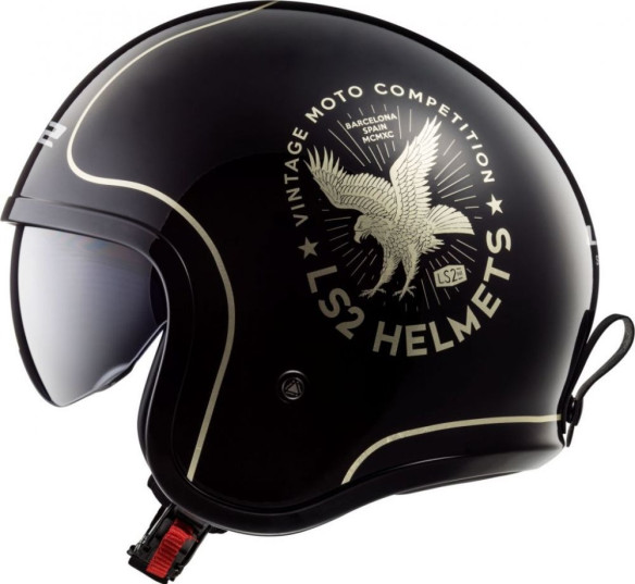 Casca Moto Jet OF599 Spitfire Flier Black Gold