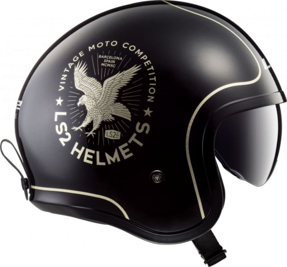 Casca Moto Jet OF599 Spitfire Flier Black Gold