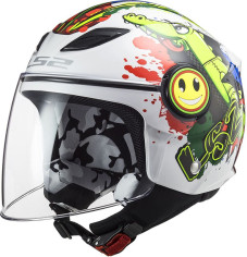 Casca Moto Jet OF602 Funny Croco Gloss White