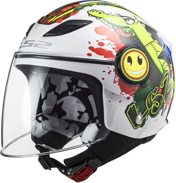 Casca Moto Jet OF602 Funny Croco Gloss White
