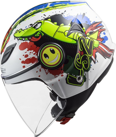 Casca Moto Jet OF602 Funny Croco Gloss White