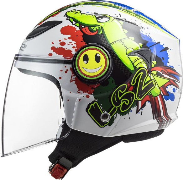 Casca Moto Jet OF602 Funny Croco Gloss White