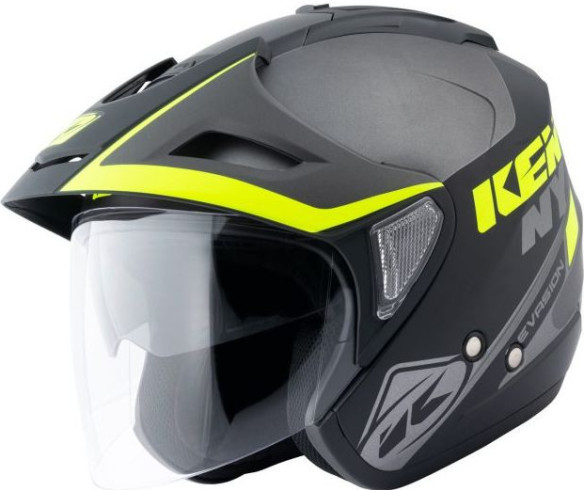 Casca Moto Jet Evasion Grey Black Neon Yellow