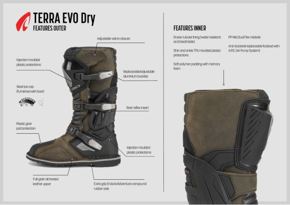 Cizme Moto Touring Terra Evo Dry Black