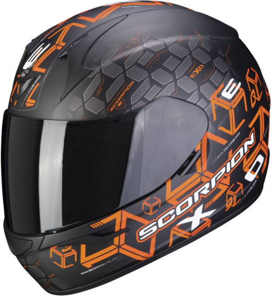 Casca Moto Full-Face Exo 390 Cube Matt Black/Orange
