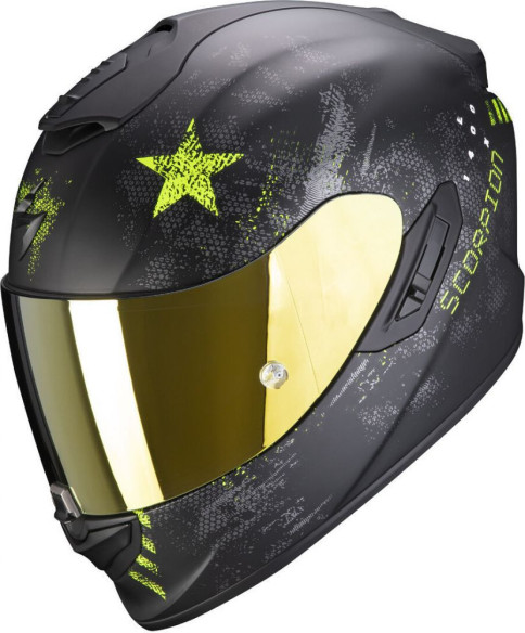 Casca Moto Full-Face Exo 1400 Air Asio Matt Black/Neon Yellow