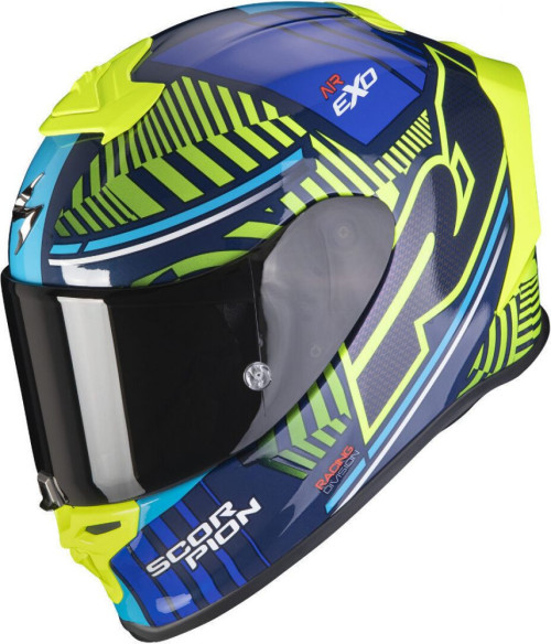 Casca Moto Full-Face Exo R1 Air Victory Blue/Neon Yellow