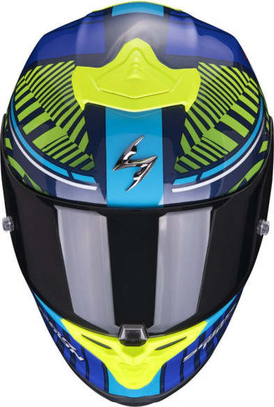 Casca Moto Full-Face Exo R1 Air Victory Blue/Neon Yellow