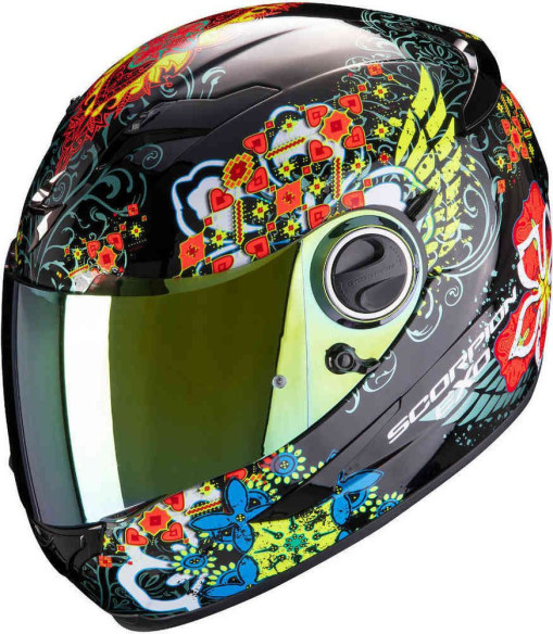 Casca Moto Full-Face Exo 490 Divina Black/Red/Blue Chameleon