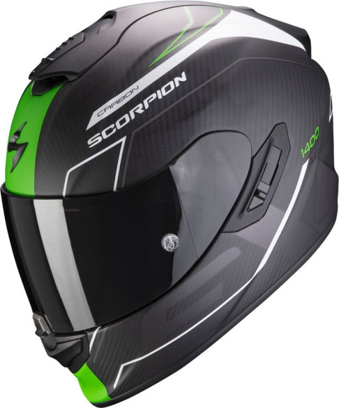 Casca Moto Full-Face Exo 1400 Carbon Air Beaux Matt White/Green