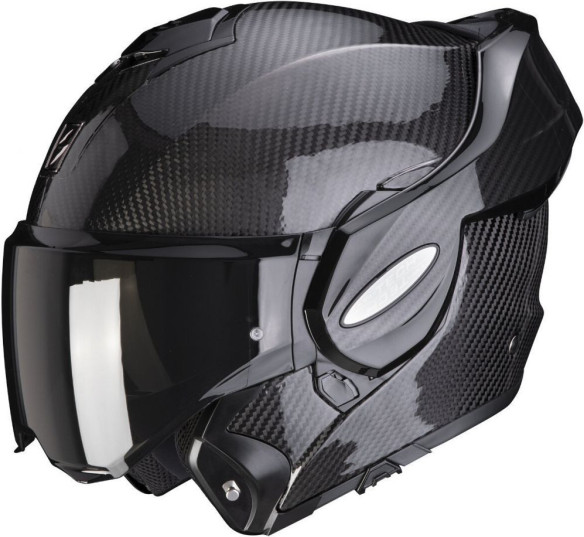 Casca Moto Flip-Back Exo-Tech Carbon Solid Black