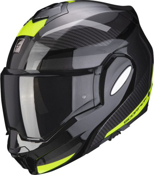 Casca Moto Flip-Back Exo-Tech Trap Black/Neon Yellow