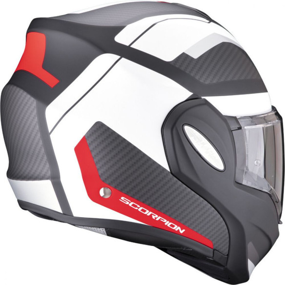 Casca Moto Flip-Back Exo-Tech Trap Matt Black/Red White