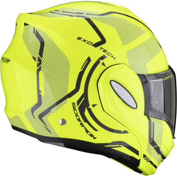Casca Moto Flip-Back Exo-Tech Square Neon Yellow/ Black