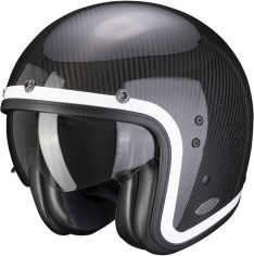 Casca Moto Open Face/Jet Belfast Carbon Lofty White