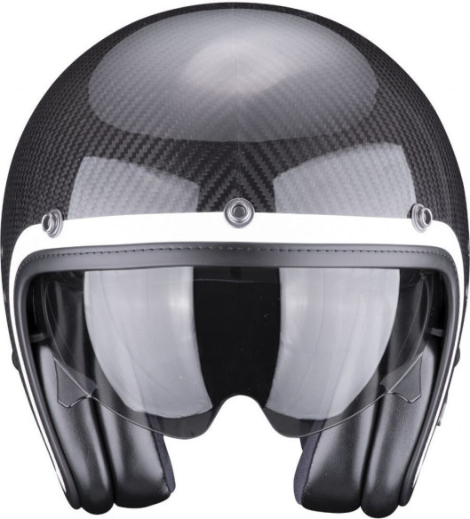 Casca Moto Open Face/Jet Belfast Carbon Lofty White