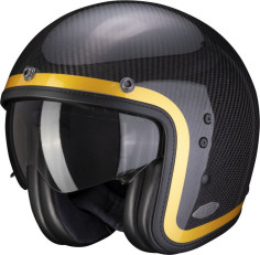 Casca Moto Open Face/Jet Belfast Carbon Lofty Gold
