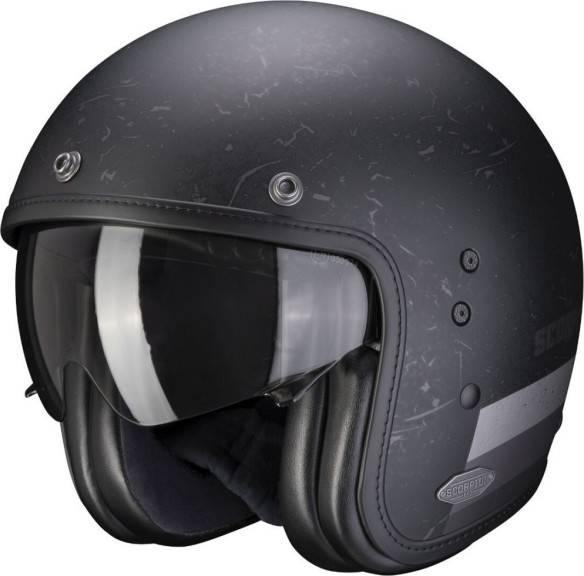 Casca Moto Open Face/Jet Belfast Shift Matt Black/Silver