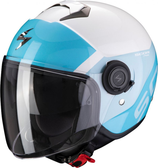 Casca Moto Open Face/Jet Exo-City Sympa White/Light Blue