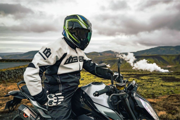 Manusi Moto Piele Contra 2 White