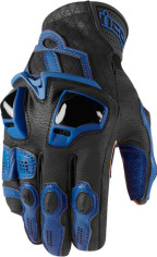Manusi Moto Piele Hypersport Black Short Blue