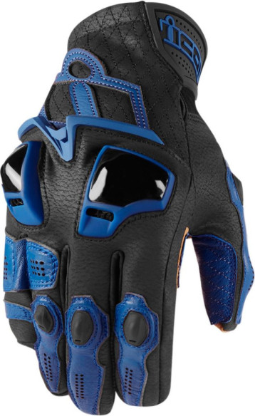 Manusi Moto Piele Hypersport Black Short Blue
