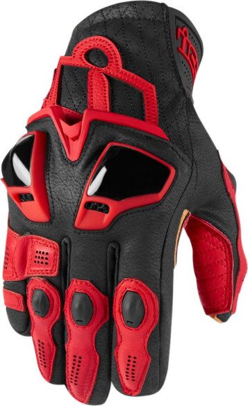 Manusi Moto Piele Hypersport Black Short Red