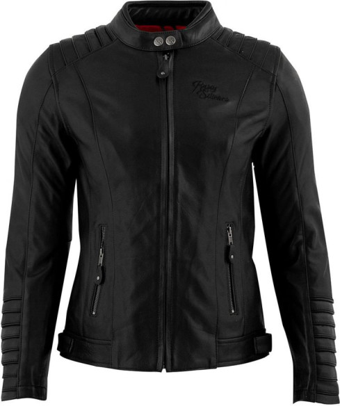 Geaca Moto Piele Dama Amanda Black/Black