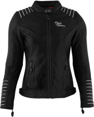 Geaca Moto Piele Dama Amanda Black/White