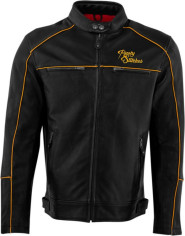 Geaca Moto Piele Chase Black/Gold