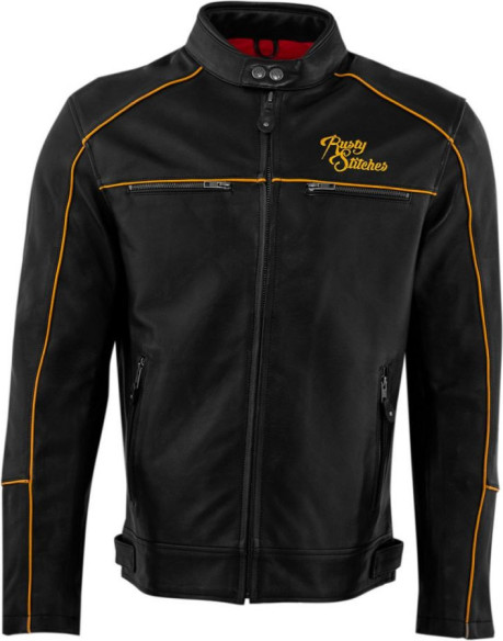 Geaca Moto Piele Chase Black/Gold