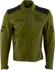 Geaca Moto Piele JARI Green/Black