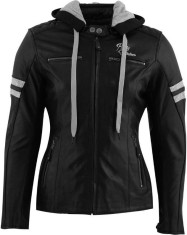 Geaca Moto Piele Dama SUPER Joyce HOODED Black/White