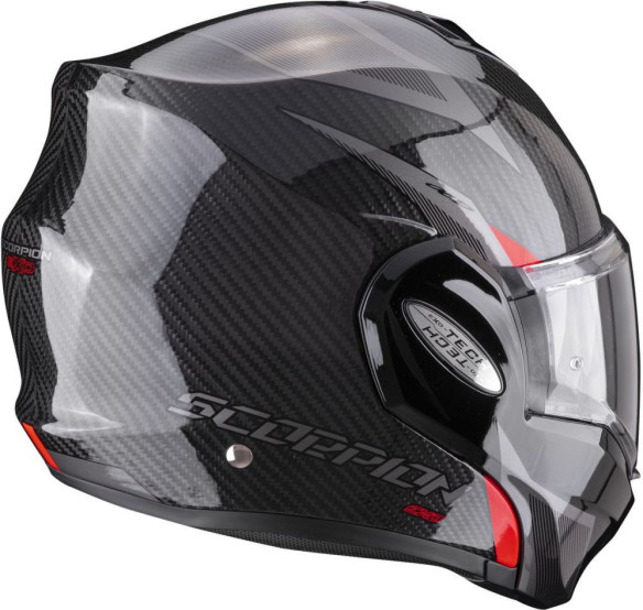 Casca Moto Modulara Flip-Up Exo-Tech Carbon Top Black/Red