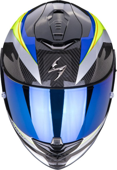 Casca Moto Full-Face Exo-1400 Carbon Air Legione Blue/Neon Yellow