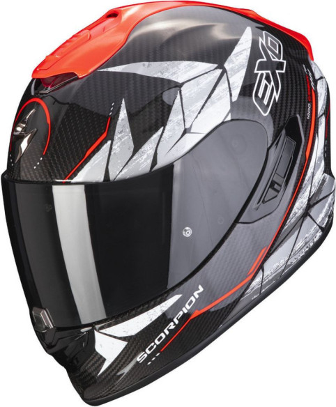 Casca Moto Full-Face Exo-1400 Carbon Air Aranea Black/Neon Red