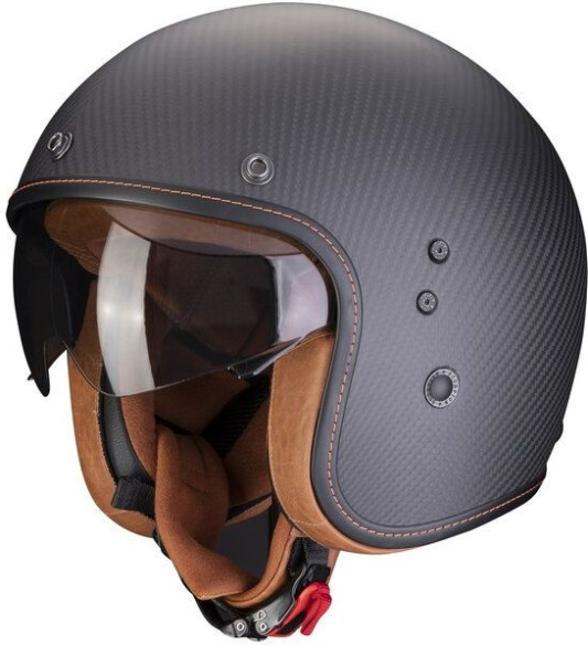 Casca Moto Open Face/Jet Belfast Evo Carbon Uni Matt Black