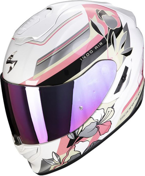 Casca Moto Full-Face Exo-1400 Air Gaia Pearl White/Pink/Green