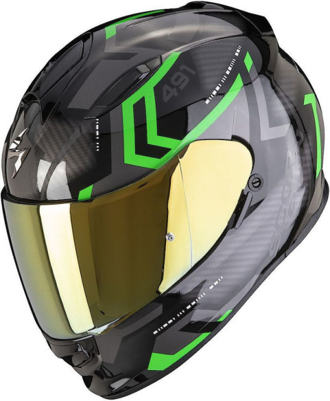 Casca Moto Full-Face Exo-491 Spin Black/Green