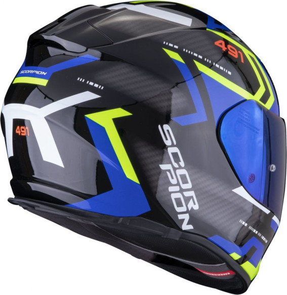 Casca Moto Full-Face Exo-491 Spin Black/Blue/Neon Yellow
