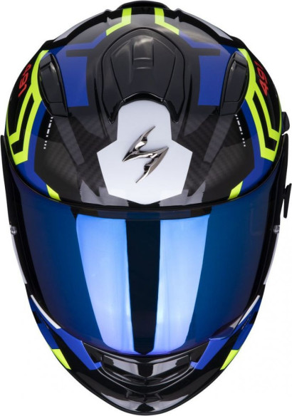 Casca Moto Full-Face Exo-491 Spin Black/Blue/Neon Yellow