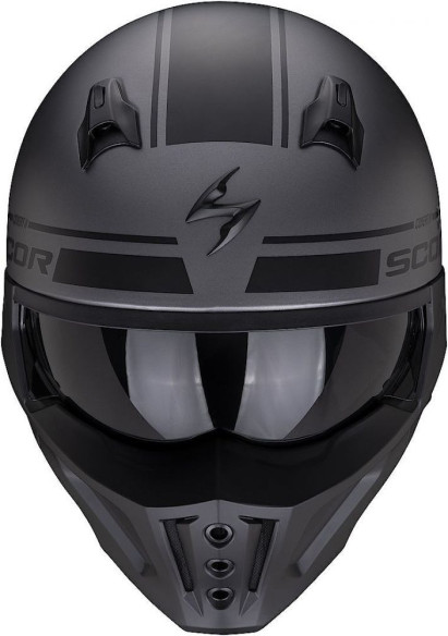 Casca Moto Open Face Covert-X Tussle Silver Matt/Black