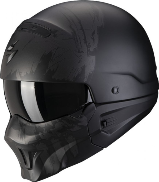 Casca Moto Open Face Exo-Combat Evo Marauder Matt Black/Dark Silver