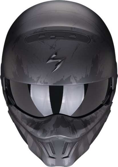 Casca Moto Open Face Exo-Combat Evo Marauder Matt Black/Dark Silver