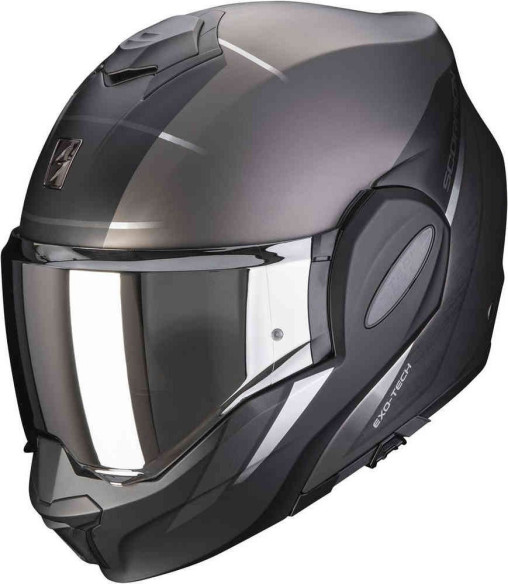 Casca Moto Flip-Up Exo-Tech Primus Silver Matt/Black